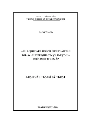 Luận văn ảnh hưởng của nguồn điện phân tán tới các chỉ tiêu kinh tế kỹ thuật của lưới điện trung áp