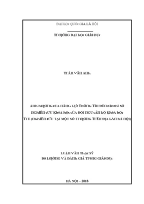 Luận văn ảnh hưởng của năng lực thông tin đến các chỉ số nghiên cứu khoa học của đội ngũ cán bộ khoa học trẻ