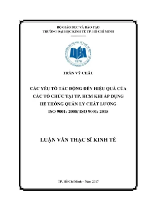 Luận văn các yếu tố tác động đến hiệu quả của các tổ chức tại tp hcm khi áp dụng hệ thống quản lý chất lượng iso 9001 2008 iso 9001 2015