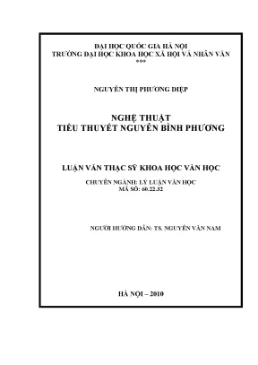 Luận văn thạc sĩ nghệ thuật tiểu thuyết nguyễn bình phương