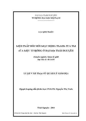 Luận văn biện pháp đổi mới hoạt động thanh tra thi của hiệu trưởng ở đại học thái nguyên