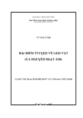 Luận văn đặc điểm truyện về loài vật của nguyễn nhật anh