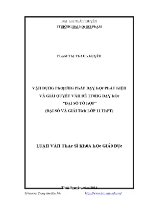 Luận văn vận dụng phương pháp dạy học phát hiện và giải quyết vấn đề trong dạy học đại số tổ hợp đại số và giải tích lớp 11 thpt