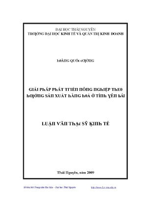 Luận văn giải pháp phát triển nông nghiệp theo hướng sản xuất hàng hóa ở yên bái