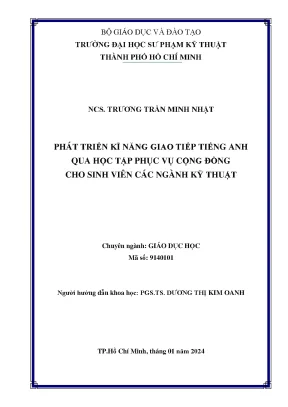 Luận án tiến sĩ giáo dục học phát triển kỹ năng giao tiếp tiếng anh qua học tập phục vụ cộng đồng cho sinh viên các ngành kỹ thuật