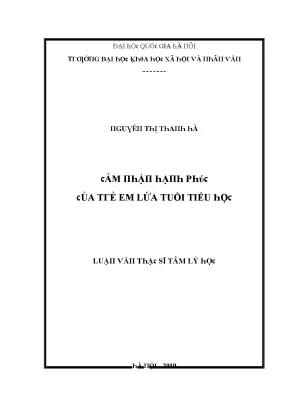 Luận văn cảm nhận hạnh phúc của trẻ em lứa tuổi tiểu học