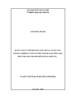 Luận văn rèn luyện kỹ năng giải toán chủ đề vectơ và quan hệ vuông góc trong không gian cho học sinh lớp 11 trung học phổ thông