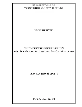 Luận văn gỉải pháp phát triển nguồn nhân lực của các khách sạn 4 sao tại tỉnh lâm đồng đến năm 2020 luận văn thạc sĩ