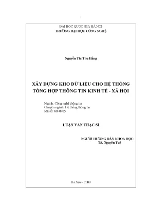 Luận văn thạc sĩ xây dựng kho dữ liệu cho hệ thống tổng hợp thông tin kinh tế xã hội