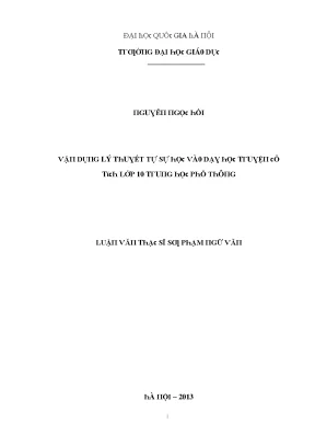 Luận văn vận dụng lý thuyết tự sự học vào dạy học truyện cổ tích lớp 10 trung học phổ thông