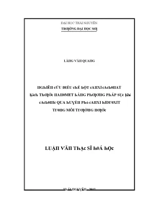 Luận văn nghiên cứu điều chế bột canxi cacbonat kích thước nanomet bằng phương pháp sục khí cacbonic qua huyền phù canxi hidroxit trong môi trường nước
