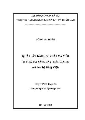 Luận văn khảo sát hành vi chào và mời trong các sách dạy tiếng anh có liên hệ tiếng việt