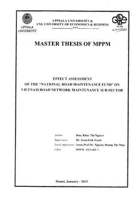 Luận văn thạc sĩ quản lý công effect assessment of the national road maintence fund on vietnam road network maintenance sub sector