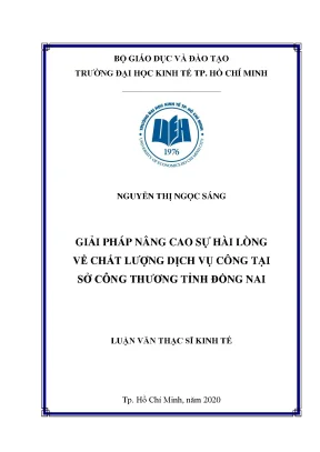 Luận văn giải pháp nâng cao sự hài lòng về chất lượng dịch vụ công tại sở công thương tỉnh đồng nai