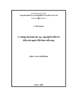 Luận văn tác động của khoa học và công nghệ hiện đại đếnn người việt nam hiện nay
