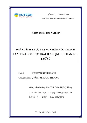 Luận văn phân tích thực trạng chăm sóc khách hàng tại công ty trách nhiệm hữu hạn lưu trữ số