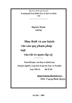 Luận văn soạn thảo và ban hành văn bản quy phạm pháp luật của các cơ quan cấp bộ