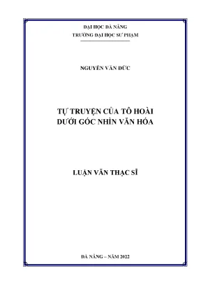 Luận văn tự truyện của tô hoài dưới góc nhìn văn hóa