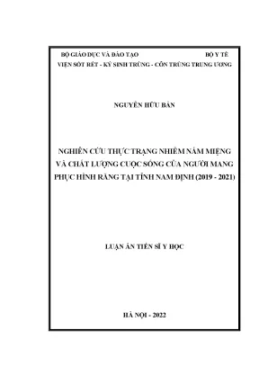 Luận án tiến sĩ nghiên cứu thực trạng nhiễm nấm miệng và chất lượng cuộc sống của người mang phục hình răng tại tỉnh nam định