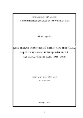 Luận văn kinh tế chăn nuôi theo mô hình trang trại của các cư dân tày nùng trên địa bàn thị xã cao bằng tỉnh cao bằng 1986 2010