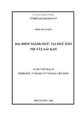 Luận văn đặc điểm thành ngữ tục ngữ dân tộc tày bắc kạn