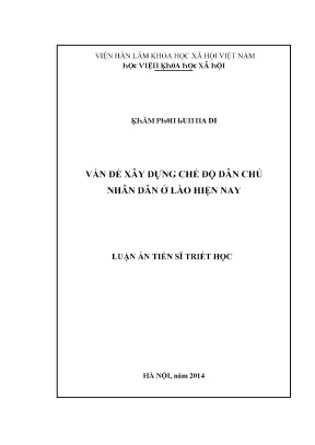 Luận văn vấn đề xây dựng chế độ dân chủ nhân dân lào hiện nay