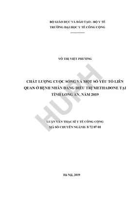 Chất lượng cuộc sống và một số yếu tố liên quan ở bệnh nhân đang điều trị methadone tại tỉnh long an năm 2019