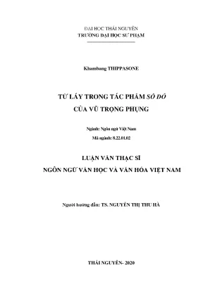Luận văn từ láy trong tác phẩm số đỏ của vũ trọng phụng
