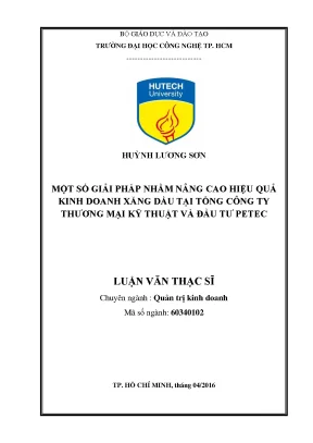 Luận văn một số giải pháp nhằm nâng cao hiệu quả kinh doanh xăng dầu tại tổng công ty thƣơng mại kỹ thuật và đầu tƣ petec