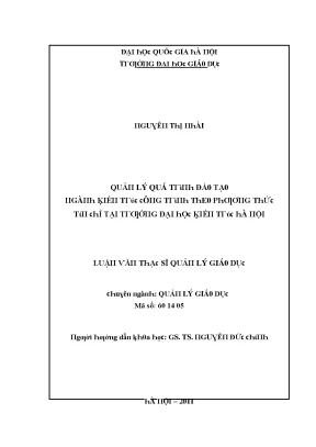 Luận văn quản lý quá trình đào tạo ngành kiến trúc công trình theo phương thức tín chỉ tại trường đại học kiến trúc hà nội