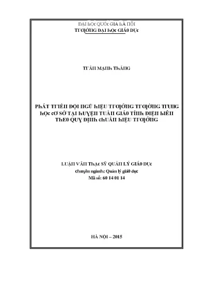 Luận văn phát triển đội ngũ hiệu trưởng trường trung học cơ sở tại huyện tuần giáo tỉnh điện biên theo quy định chuẩn hiệu trưởng