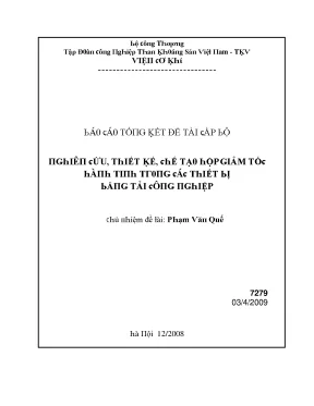 Nghiên cứu thiết kế chế tạo hộp giảm tốc hành tinh trong các thiết bị băng tải công nghiệp