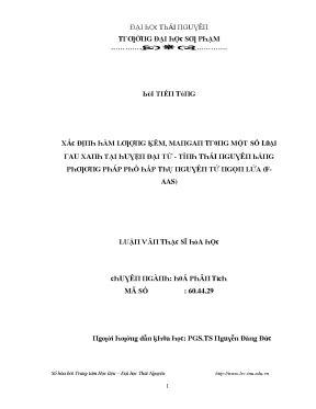 Luận văn xác định hàm lượng kim loại nặng kẽm mangan trong một số loại rau xanh tại huyện đại từ tỉnh thái nguyên bằng phương pháp phổ hấp thụ nguyên tử ngọn