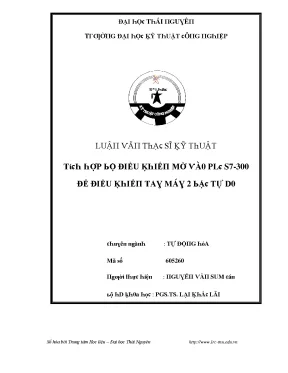 Luận văn tích hợp bộ điều khiển mờ vào plc s7 300 để điều khiển tay máy 2 bậc tự do