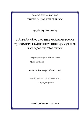 Luận văn giải pháp nâng cao hiệu quả kinh doanh tại công ty trách nhiệm hữu hạn vật liệu xây dựng trường thịnh luận văn thạc sĩ