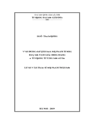 Luận văn vận dụng chuyển hóa sư phạm trong dạy học tam giác đồng dạng ở trường trung học cơ sở