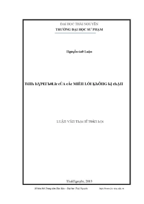 Luận văn tính hyperbolic của các miền lồi không bị chặn