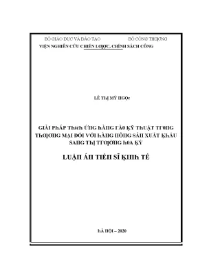 Luận văn giải pháp thích ứng hàng rào kỹ thuật trong thương mại đối với hàng nông sản xuất khẩu sang thị trường hoa kỳ