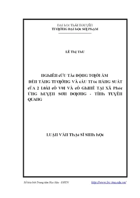 Luận văn nghiên cứu tác động tưới ẩm đến tăng trưởng và cấu trúc năng suất của 2 loài cỏ voi và cỏ ghinê tại xã phúc ứng huyện sơn dương tỉnh tuyên quang