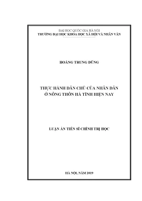 Luận án tiến sĩ thực hành dân chủ của nhân dân ở nông thôn hà tĩnh hiện nay