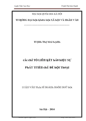 Luận văn các chỉ tố liên kết báo hiệu sự phát triển chủ đề hội thoại