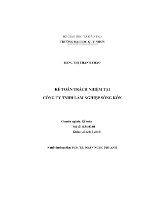 Luận văn kế toán trách nhiệm tại công ty tnhh lâm nghiệp sông kôn