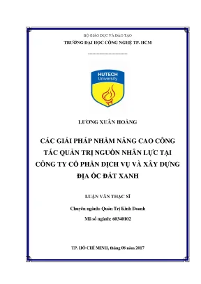 Luận văn các giải pháp nhằm nâng cao công tác quản trị nguồn nhân lực tại công ty cổ phần dịch vụ và xây dựng địa ốc đất