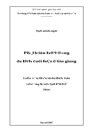 Luận văn phát triển hoạt động du lịch cuối tuần ở tiền giang