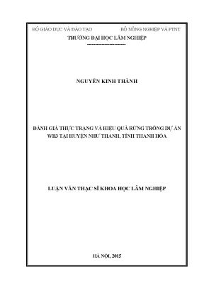 Luận văn đánh giá thực trạng và hiệu quả rừng trồng dự án wb3 tại huyện như thanh tỉnh thanh hóa