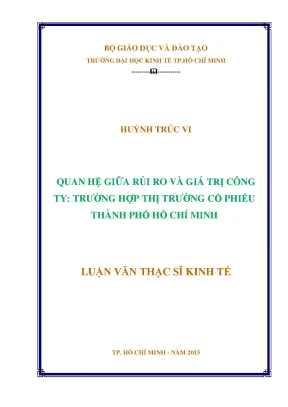 Luận văn quan hệ giữa rủi ro và giá trị công ty trường hợp thị trường cổ phiếu tp hcm