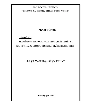 Luận văn nghiên cứu phương pháp điều khiển thiết bị tích trữ năng lực trong hệ thống phong điện