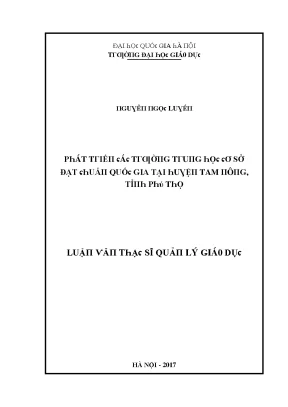 Luận văn phát triển các trường trung học cơ sở đạt chuẩn quốc gia tại huyện tam nông tỉnh phú thọ