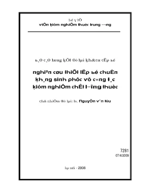 Nghiên cứu thiết lập bộ chuẩn kháng sinh phục vụ công tác kiểm nghiệm chất lượng thuốc