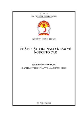 Pháp luật việt nam về bảo vệ người tố cáo